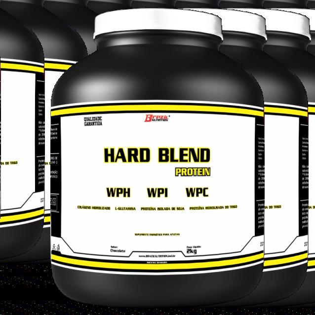 HARD BLEND PROTEIN Hard Blend Protein reúne em sua formulação um mix de 6 proteínas, wpc, wpi, wph, isolada de soja, hidrolisada do trigo e colágeno hidrolisado, dando completo aporte para atletas