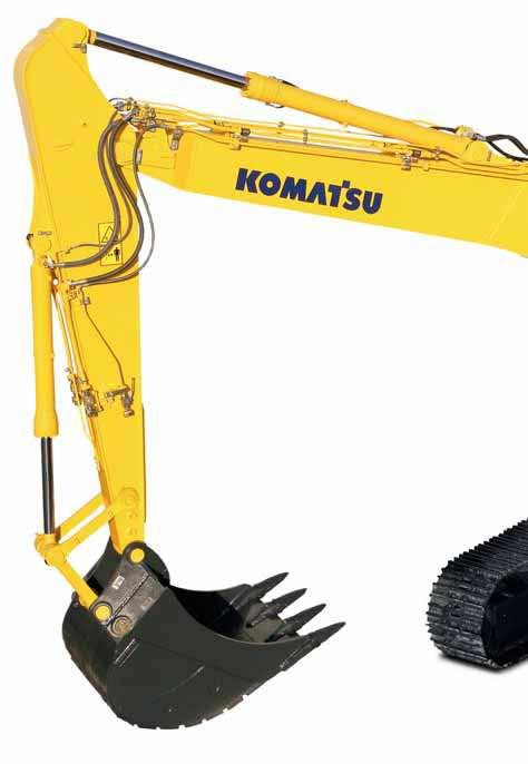Num relance As escavadoras de rastos Komatsu Série-8 estabelecem novos padrões para os equipamentos de construção.
