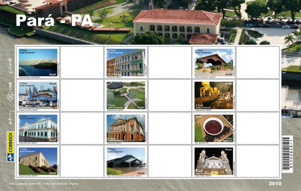 2010, Selos Personalizados, Estado do Pará - Quantidade de selos por folha: 12 conjuntos diferentes (selo