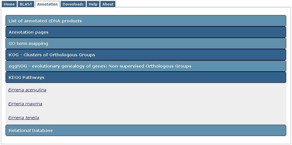 The Eimeria Transcript Database