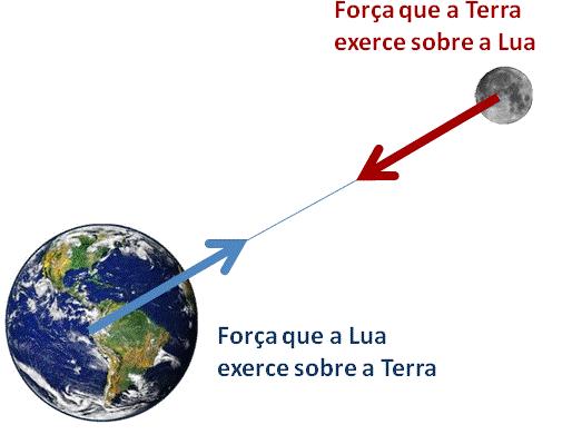 CARACTERÍSTICAS DAS FORÇAS GRAVÍTICASc Interação gravítica entre Terra e Lua.