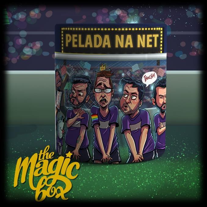 DEPOIMENTO: THE MAGIC BOX CANECA PELADA NA NET Em parceria com a loja The Magic Box, lançamos no programa 180 (27/08/2015) a caneca do Pelada na Net o nosso primeiro produto oficial, com a arte de