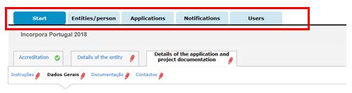 consignar os detalhes da entidade - Details of the application and project documentation: é o próprio