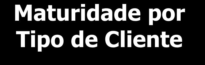 Maturidade por Tipo de Cliente O grupamento clientes internos apresentou maior maturidade.