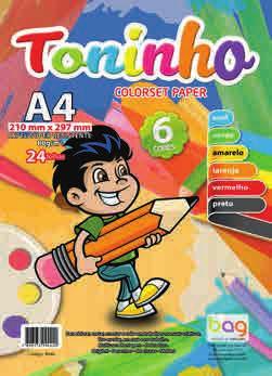 TONINHO COLORSET TONINHO LUMMI EMB: 24 FLS FORMATO: 210X297MM GRAMATURA: 80GM 2 CAIXA: 40 UNID. EMB: 20 FLS FORMATO: 210X297MM GRAMATURA: 80GM 2 CAIXA: 40 UNID.