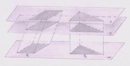 2. Reconhecer, dados dois triângulos com bases colineares iguais e vértices opostos situados numa mesma reta r paralela às bases, utilizando as respetivas alturas e o Teorema de Tales, que qualquer
