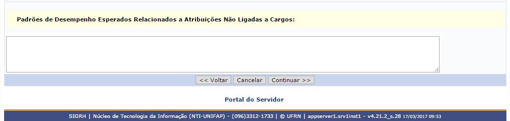 Padrão de Qualidade: descrever o que indicaria que o trabalho está