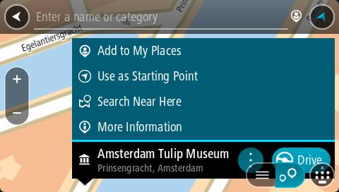 7. Para consultar mais informações sobre o PI, selecione-o no mapa e, em seguida, selecione o botão do menu pop-up. Selecione Mais informações no menu pop-up.