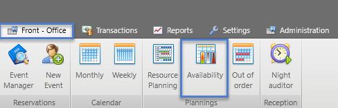 Opção Diária no Planeamento de Disponibilidade (Availability) Aceder a Front-Office >