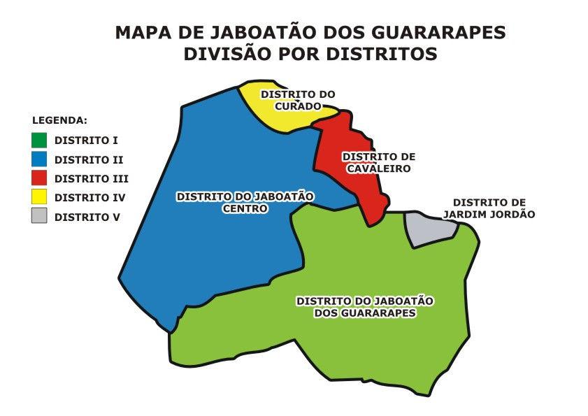 Figura 1- Mapa de Jaboatão dos Guararapes-PE/ Divisão política por distritos Fonte: Jaboatão dos Guararapes-PE (2006). 5.