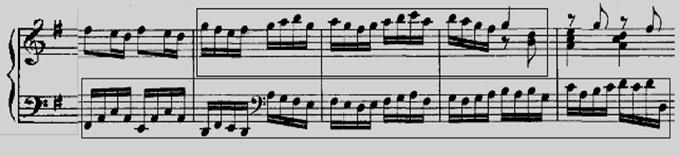 arpejos de acordes. Exemplo 11: Concerto BWV 592-1º mov., c. 93-97.