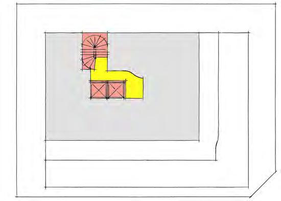 37 160 m² terraço rua piauí Esquema de distribuição do 10º andar circulação horizontal - hall social circulação vertical lojas rua sabará O 10º pavimento sofre mais um recuo em relação ao 9º em 2,00m