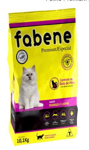 Boetim Técnico Aimento para Gatos FABENE FELINE TODAS AS RAÇAS Feine Premium Especia Descrição: FABENE FELINE TODAS AS RAÇAS é um aimento competo indicado para gatos adutos de todas as raças.