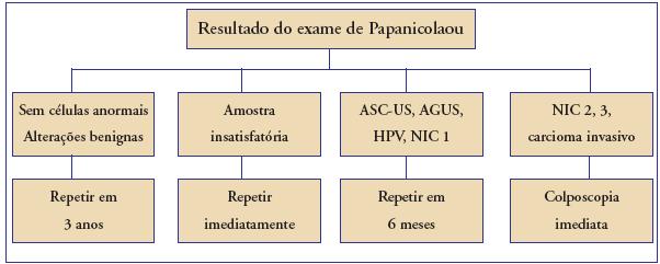 17 Figura 4. Recomendações do Ministério da Saúde baseadas no resultado do exame de Papanicolaou (BRASIL, 2000).