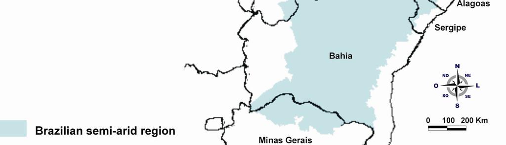 Figura 1. Brasilian semi-arid region (modifed from: SPR/MI, www.mi.gov.br).