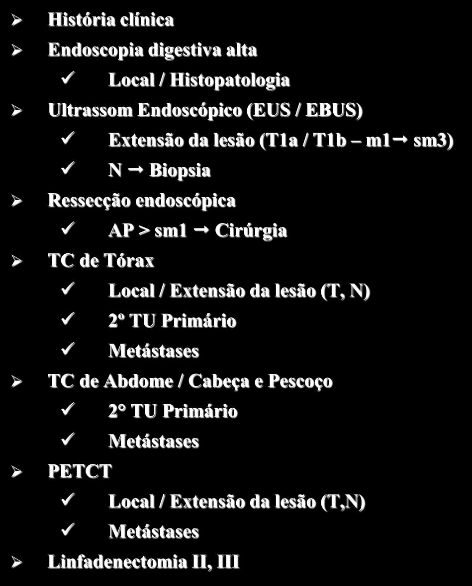 História clínica Endoscopia digestiva alta Câncer de Esôfago