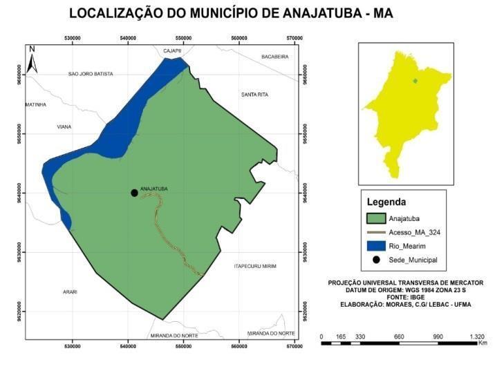 Maranhense com baixas altitudes predominando de metros com declividade plana a suavemente ondulada. A altitude mais elevada atinge metros com declividade ondulada.