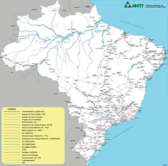 Da dinâmica observada desde o processo de privatização e dos consequentes investimentos mostrados, resulta uma malha ferroviária nacional sob concessão que totaliza 28.