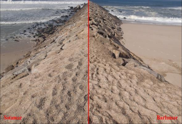 sedimentar paralelo à costa (deriva litoral).
