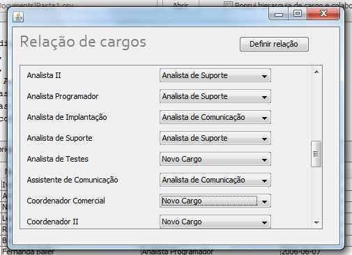 PD07 Definir relação de cargos O Nexus não possui uma integração específica de Cargos, porém o software realiza uma função onde é verificado o nome do cargo que o inseriu em cada colaborador e, caso