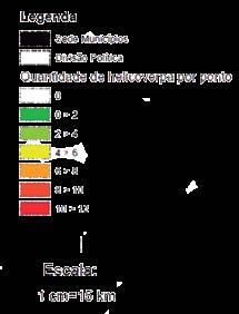 do estado do Mato Grosso. As amostras foram coletadas de novembro de 2014 a setembro de 2015. (Nota: Confirmação da identificação de H.