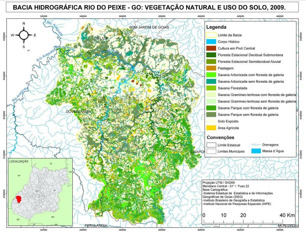 Figura 05: Mapa de Vegetação Natural e Uso do Solo da Bacia Hidrográfica do Rio do Peixe (Elaboração: Nunes, E.D).