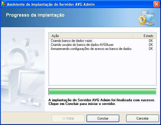 Pronto! Dessa forma, a Administração Remota do AVG 8.