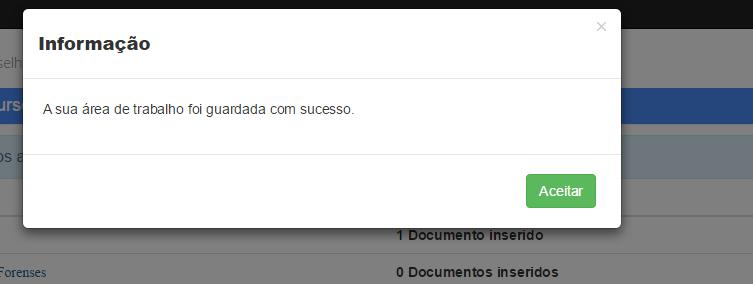 6. Guardar área de trabalho 1. A todo o momento pode guardar a área de trabalho que esteja a ser editada, premindo no botão «Guardar área de trabalho».