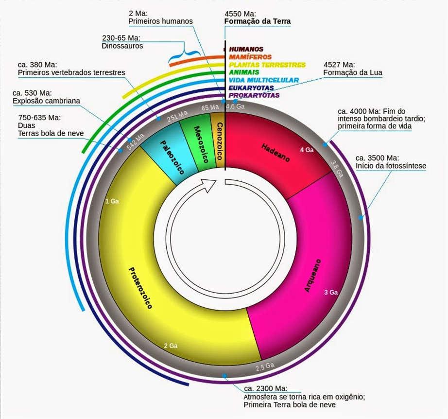 Escala Geológica do Tempo A escala é dividida em 4 unidades de Tempo: Éons Eras Períodos Épocas O que é?