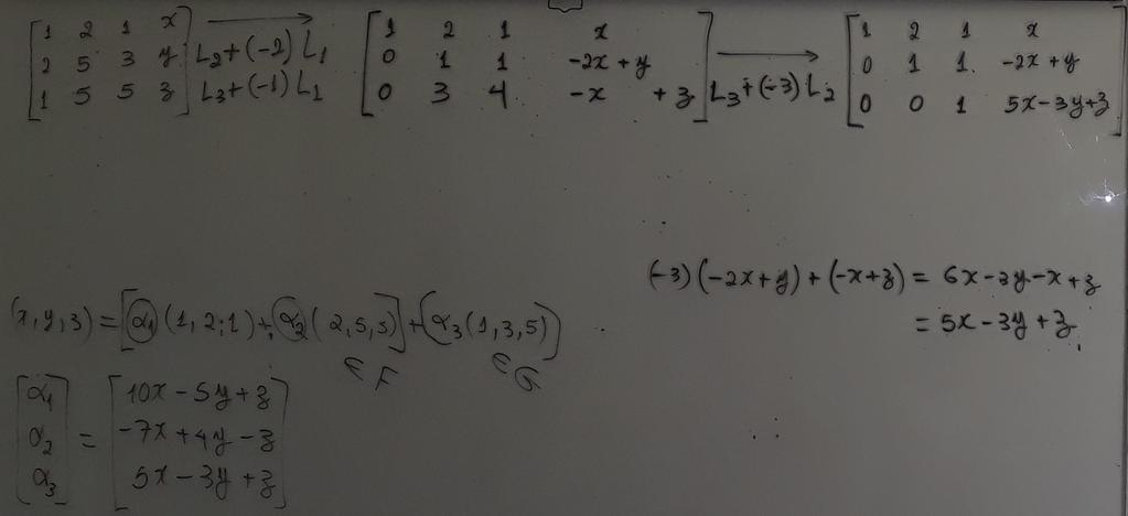 z) sobre subespaço F = [u, u paralela ao subespaço G = [u 3 Determine uma