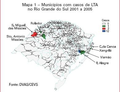 37 Figura 7 Mapeamento dos municípios com casos de