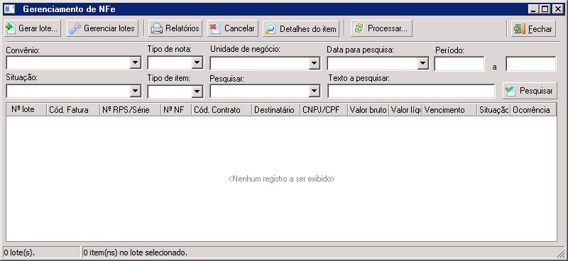 2. DESCRIÇÃO DA SOLUÇÃO PROPOSTA 2.1. Tela de gerenciamento de NFS-e Uma tela de gerenciamento de NFS-e será desenvolvida e poderá ser obtida através do menu Financeiro Geração de NFS-e.