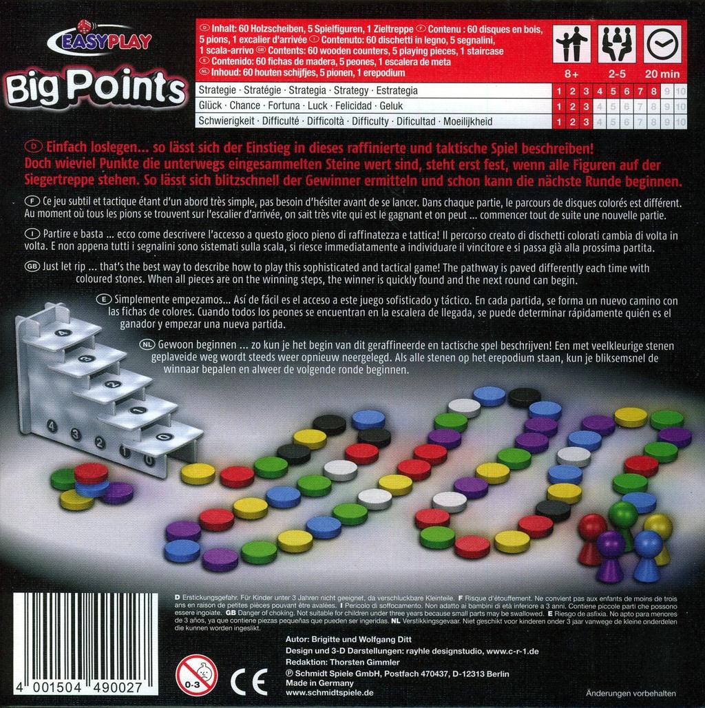 1.4. Big Points 31 Figura 5 Preparação do jogo Big Points os peões no começo da fila de discos, de forma que fiquem opostos à escada.