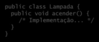 Um objeto tem uma implementação Cada mensagem que o objeto pode aceitar deve ter um código de implementação