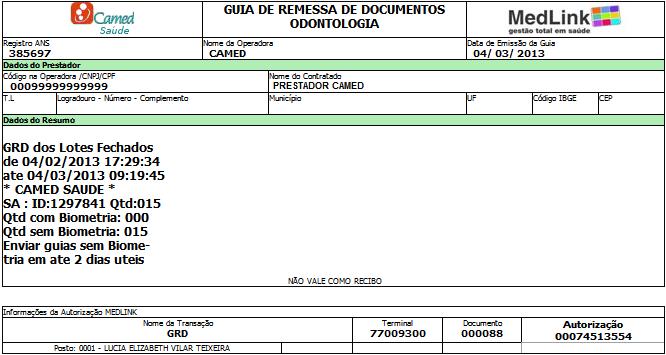 Acesse o menu Faturamento e clique em GRD. Escolha a Operadora e o prestador para o qual vai fechar a GRD e clique em Enviar.