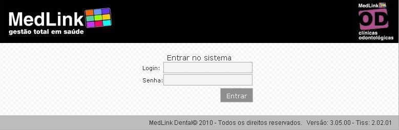 1. Acessando o Medlink Dental: Abra o navegador e acesse o endereço: www.medlinksaude.