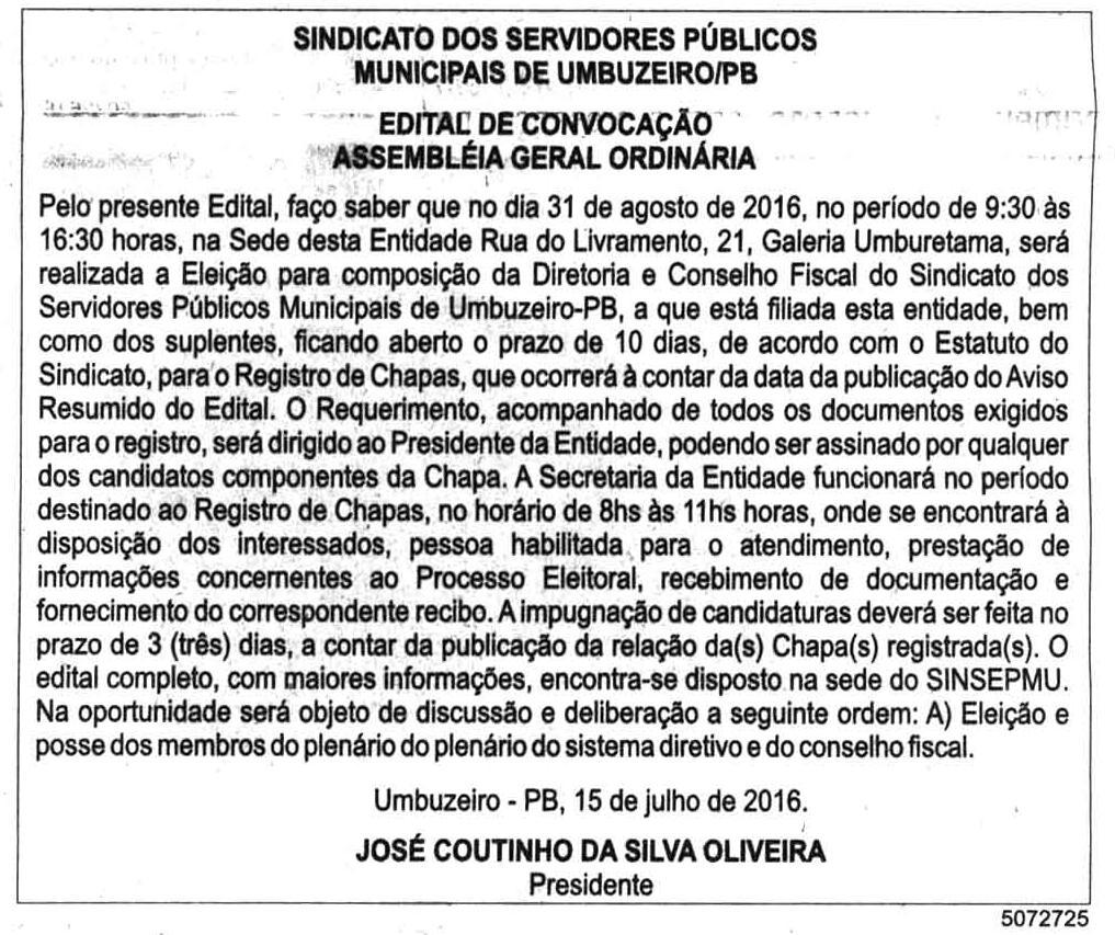 12-Sindicato dos servidores públicos.