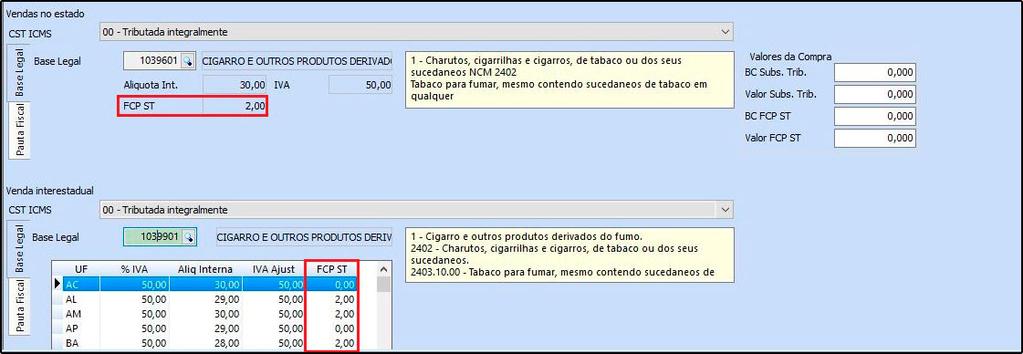 Obs: Para que os campos referente ao FCP apareçam é necessário que o modelo da Nfe utilizado seja o 4.