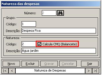 9- Cadastre a natureza de receitas pelo menu: Cadastros/ Natureza das receitas.