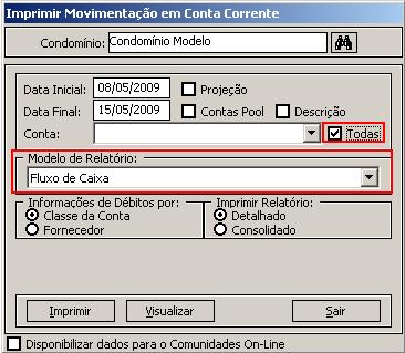 4- O relatório apresentado exibirá a movimentação de todas as contas correntes de forma agrupada. 81.