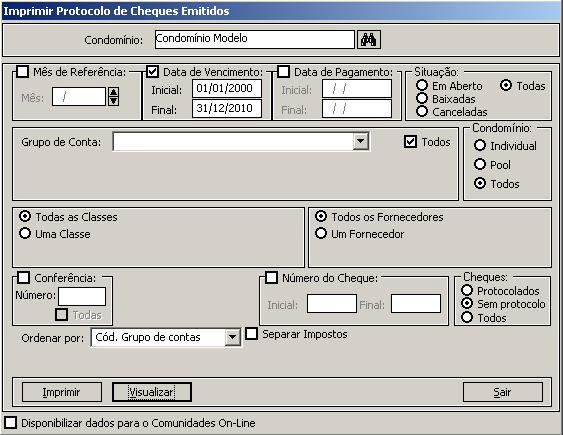 5- Clique em Visualizar. 6- Ao apresentar o relatório, o sistema exibirá uma janela, solicitando confirmação para o protocolo.