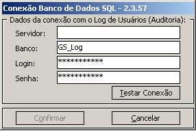 3- Informe os dados para conexão com o banco de dados. 4- Clique em Testar Conexão. 5- Aparecerá a mensagem: Conexão estabelecida com sucesso.