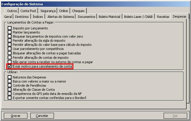 5- O lançamento vinculado aquele número de conferência, será exibido para consulta, alteração ou exclusão. 19.