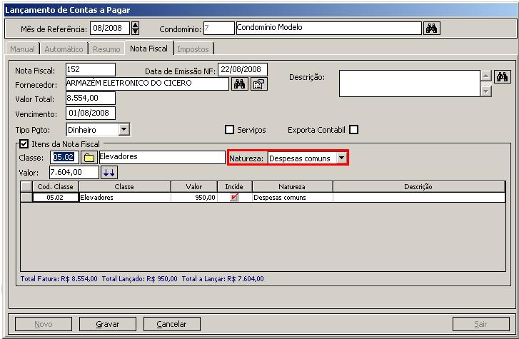 Para trabalhar com natureza de despesas acesse o menu: Arquivo/ Configurações do sistema/ Despesas e marque a opção natureza das despesas. 2.