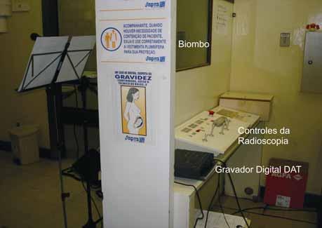 controles do aparelho de radioscopia.