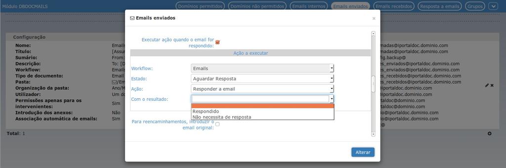 pode selecionar vários emails (mantendo a tecla Ctrl pressionada enquanto clica nos emails que