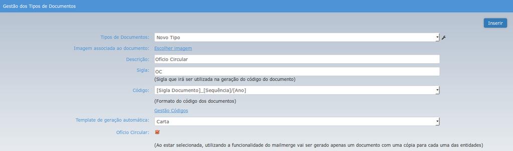 Para ativar esta funcionalidade: 1 - Ir a Definições» Tipos Doc.