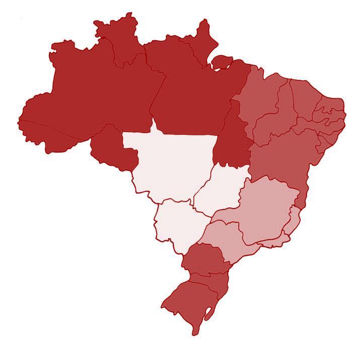 Estado e Região de Residência Estado Região São Paulo Rio de Janeiro Minas Gerais Paraná Rio Grande do Sul Bahia Pernambuco Santa Catarina Goiás Distrito Federal Ceará Amazonas Espírito Santo 1 12%