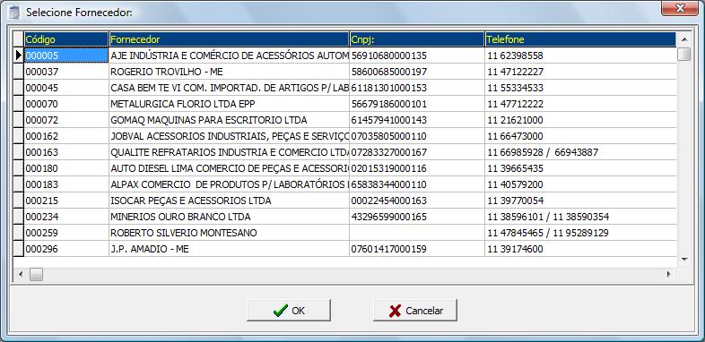 Tela de Pedidos a Fornecedores: Os pedidos são numerados automaticamente, e ao incluir o pedido, já traz a data do pedido (data do cadastro do pedido) apenas o usuário responsável pelo pedido pode