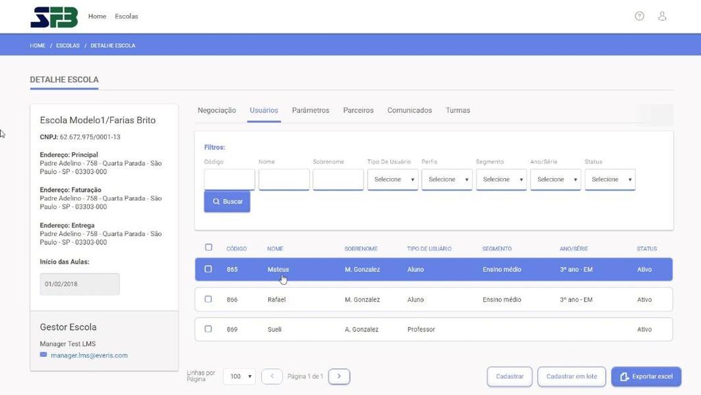 2) Aguarde aproximadamente 15 minutos antes de utilizar os novos códigos de usuários. Esse tempo é necessário para concluir o processo de integração. 6.